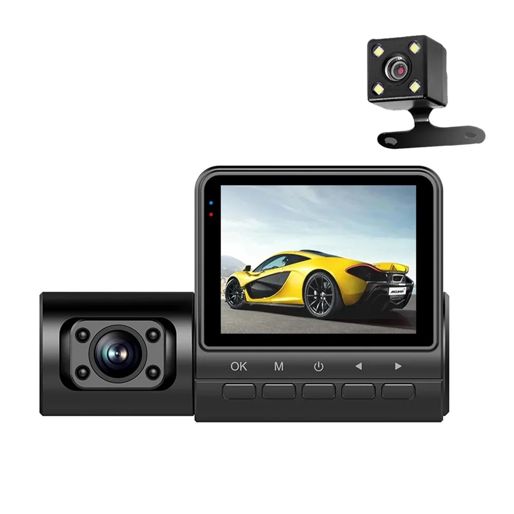 Pinnaco Dash Camera,Inside Rear Camera Dashcam Support 3-Lens Inside Rear Cam  Dash Camera Inch Screen 1080P  Dash Camera 2 Inch  3-Lens 1080P 3-Lens 1080P Dash Nebublu