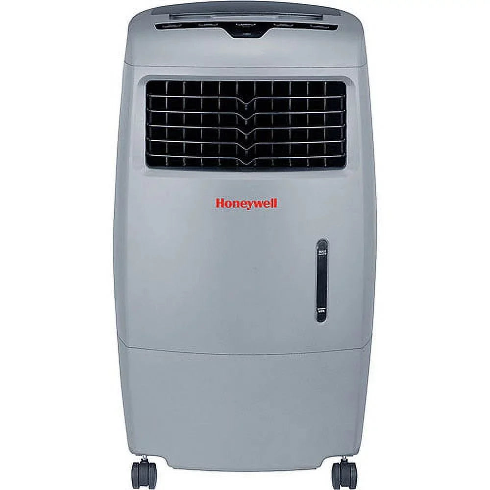Honeywell 500-694CFM Indoor Outdoor Portable Evaporative Cooler with Fan & Humidifier, Ice Compartment & Remote Control, , Gray