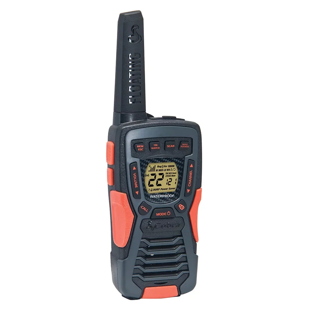 Cobra    Waterproof Walkie Talkies for Adults - Rechargeable, Floats, 22 Channels, Long Range 37-Mile Two-Way Radio Set (2-Pack)