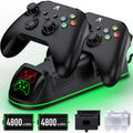 DinoFire Xbox Controller Charging Station with 2x4800mWh Rechargeable Battery Packs, Xbox Series  Controller Charger for Xbox Series |/Xbox one/Elite