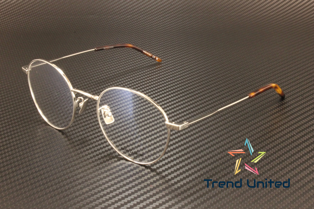 237  002 Round Oval Panthos Metal Silver 52mm Mens Eyeglasses
