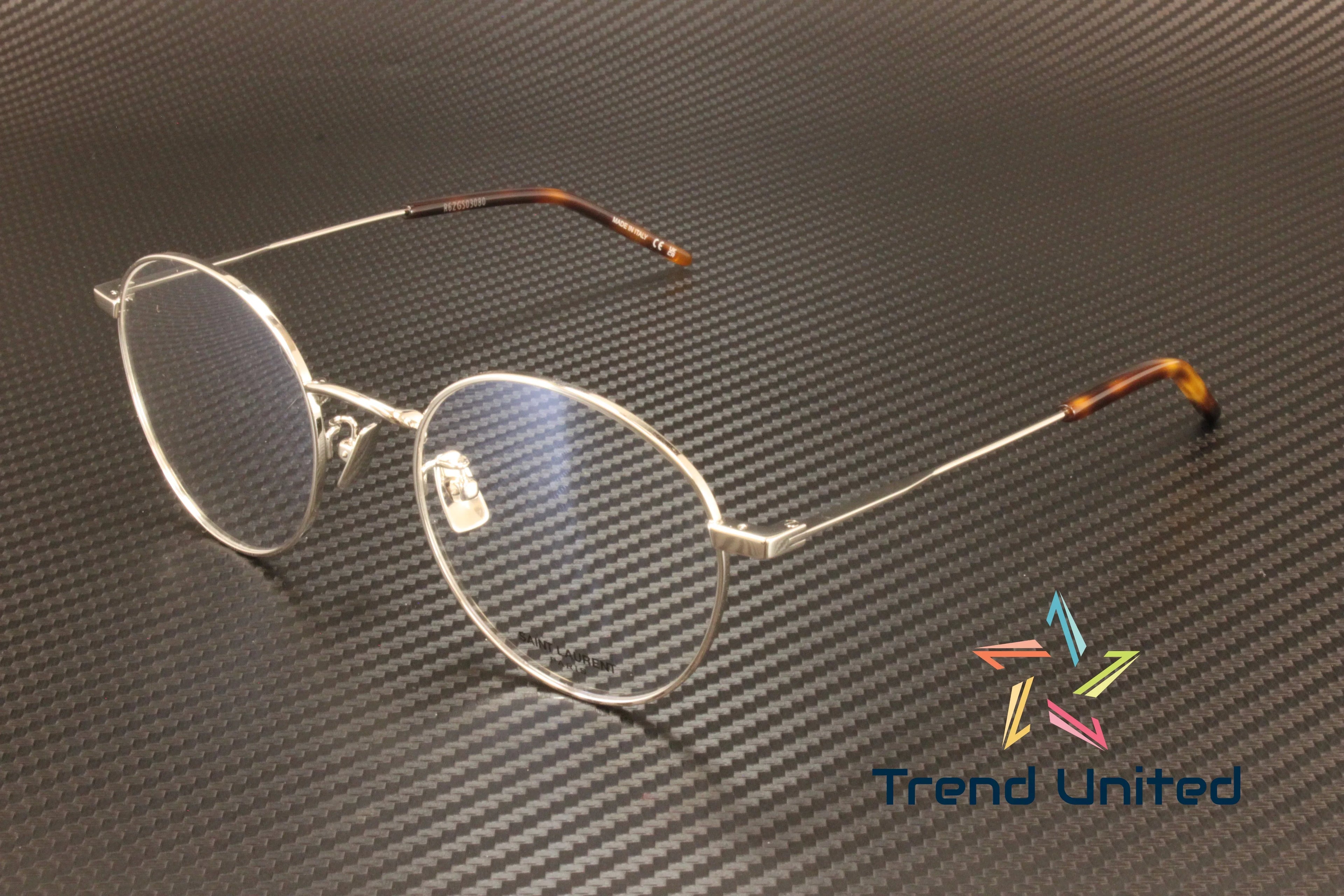 237  002 Round Oval Panthos Metal Silver 52mm Mens Eyeglasses