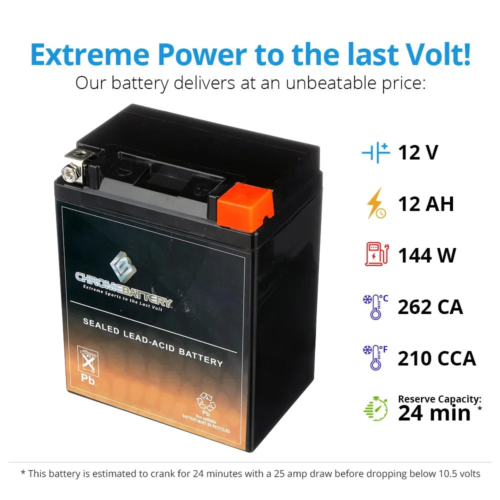 Chrome Battery Ytx14Ahl-Bs Motorcycle Battery For Suzuki 1000Cc Gs1000 1980