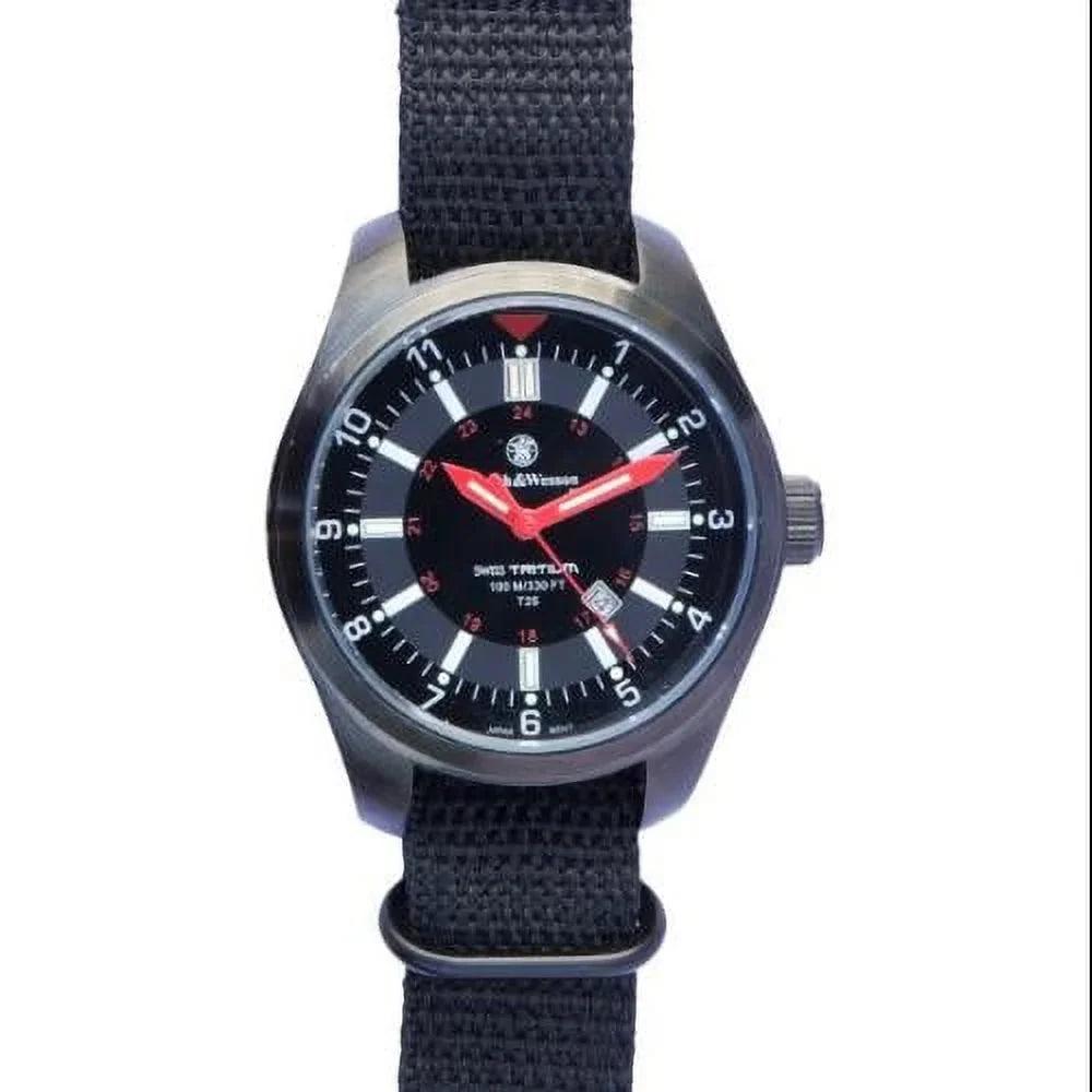& Military Tritium Watch with 3 Interchange Straps