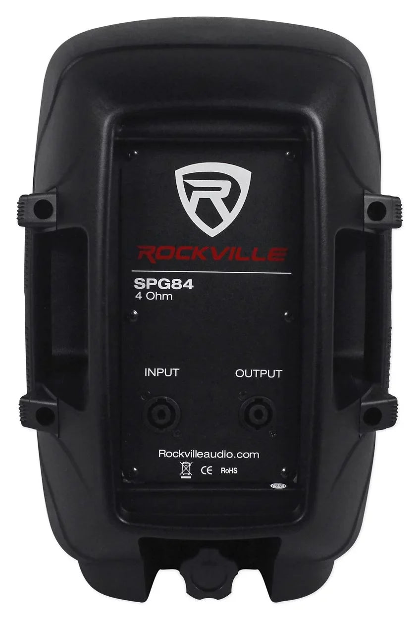 2) Rockville  8“ 800W 4 Ohm  Speakers  Cabinet+ 1000w Amplifier