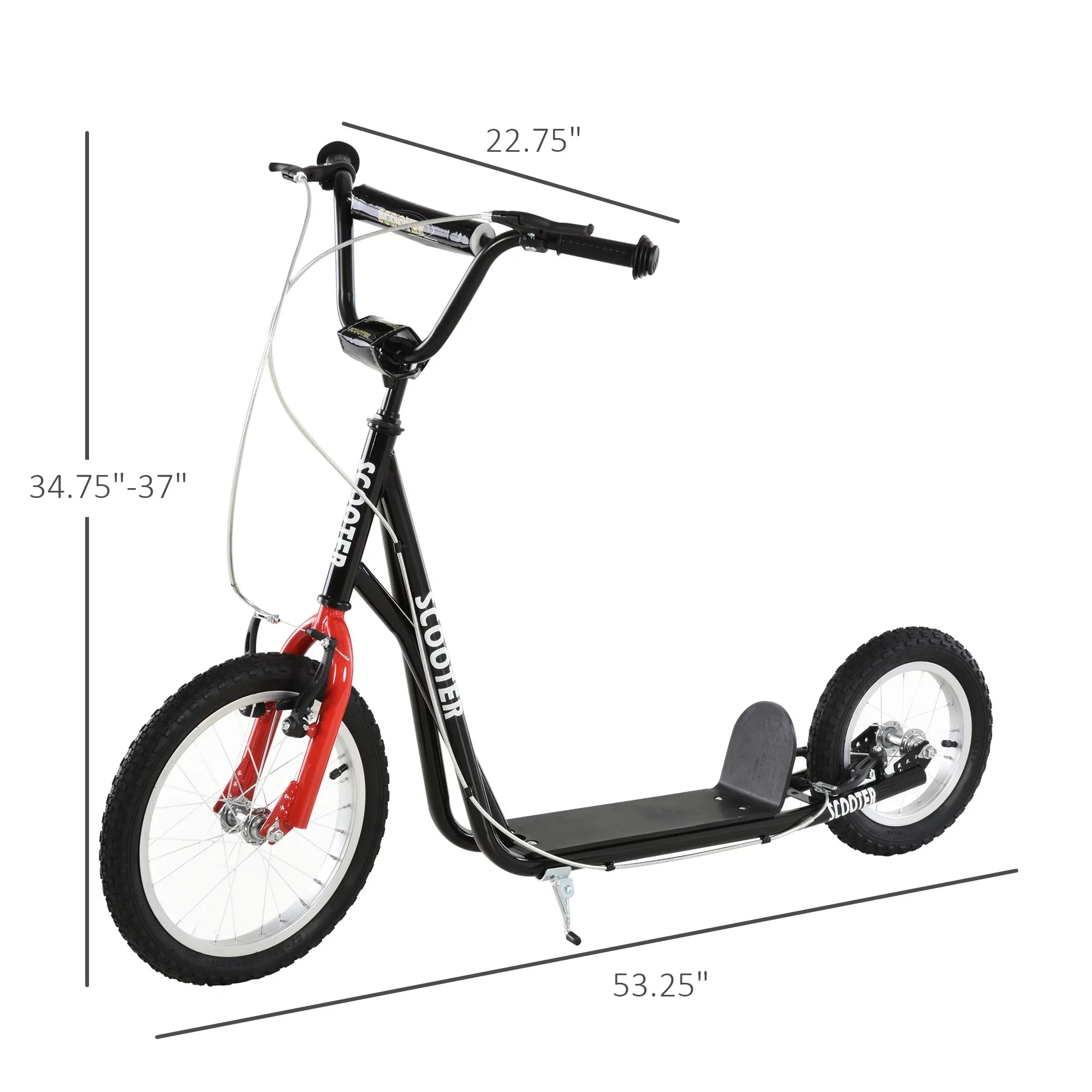 Aosom Youth Scooter Front and Rear Caliper Dual Brakes, Black