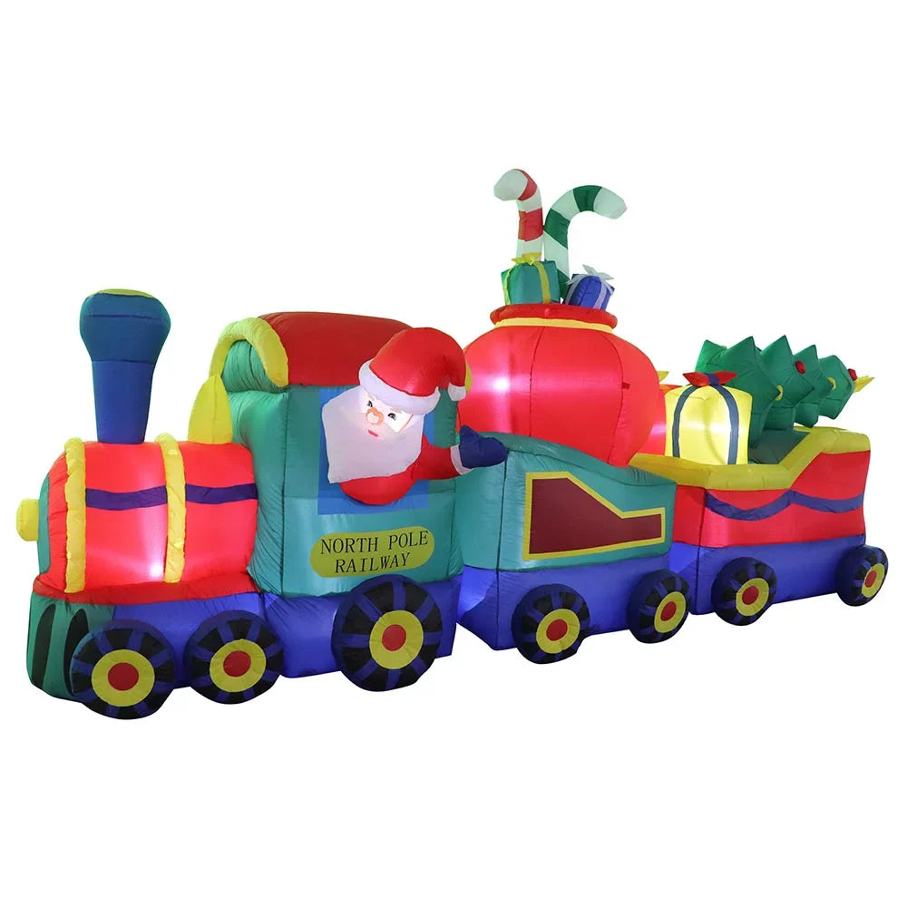 Air Characters Christmas Train with Santa Claus Presents Tree Air Blown Yard Inflatable, 60"