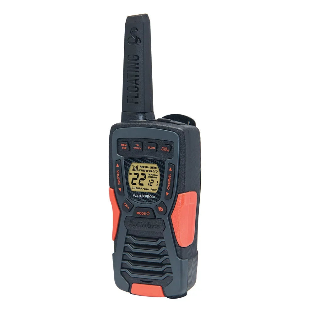 Cobra    Waterproof Walkie Talkies for Adults - Rechargeable, Floats, 22 Channels, Long Range 37-Mile Two-Way Radio Set (2-Pack)